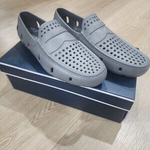 Mens Club Room Atlas Grey Perforated Slip-On Loafers Size 10M Comfortable & Dura